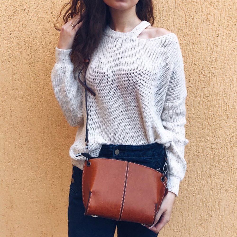 Open Shoulder wool blend sweater